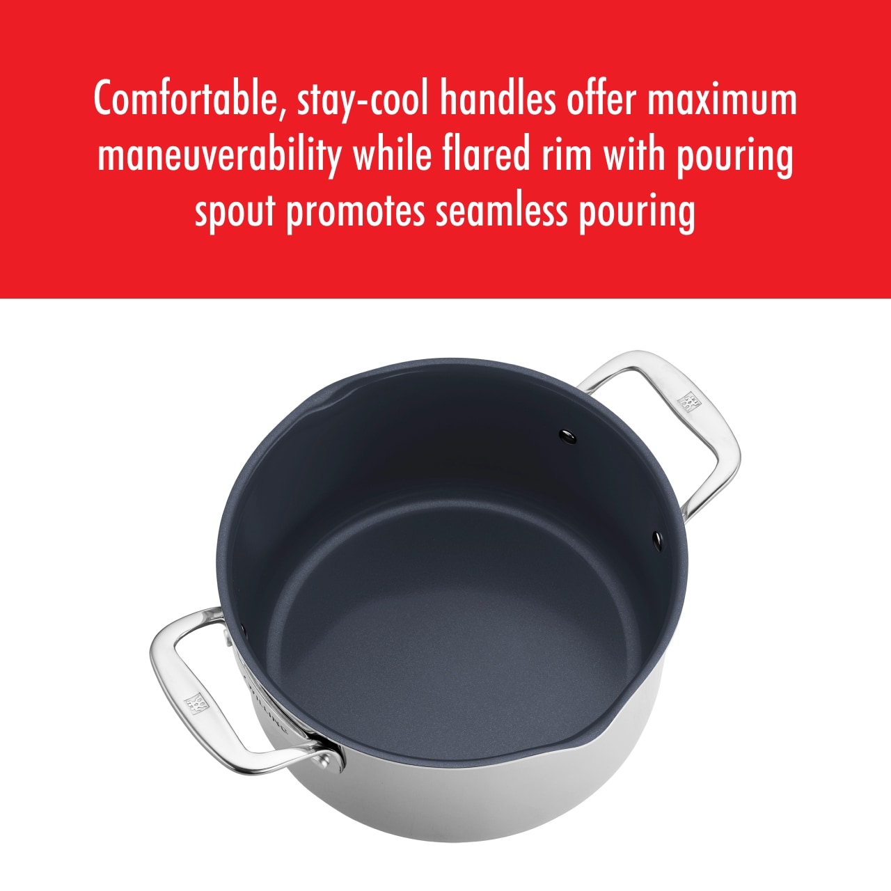 Pochette de cuisson ZWILLING Clad CFX en acier inoxydable et céramique antiadhésive, 6 pintes
