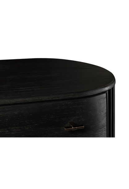 Coffre Cadenza en acacia, noir