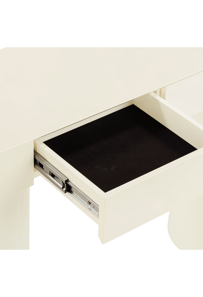 Console Nymera haute brillance, couleur crème