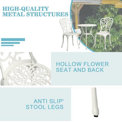 Table et chaises de jardin en aluminium pour extérieur, style papillon, 3 pièces, avec trou pour parasol