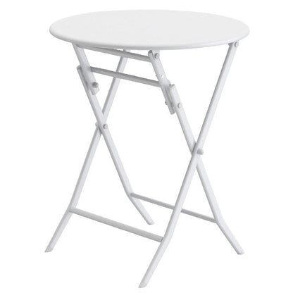 Ensemble de bistro de terrasse minimaliste 3 pièces, composé d'une table ronde et de chaises pliantes - Ensemble-de-bistro-de-terrasse-3-pieces