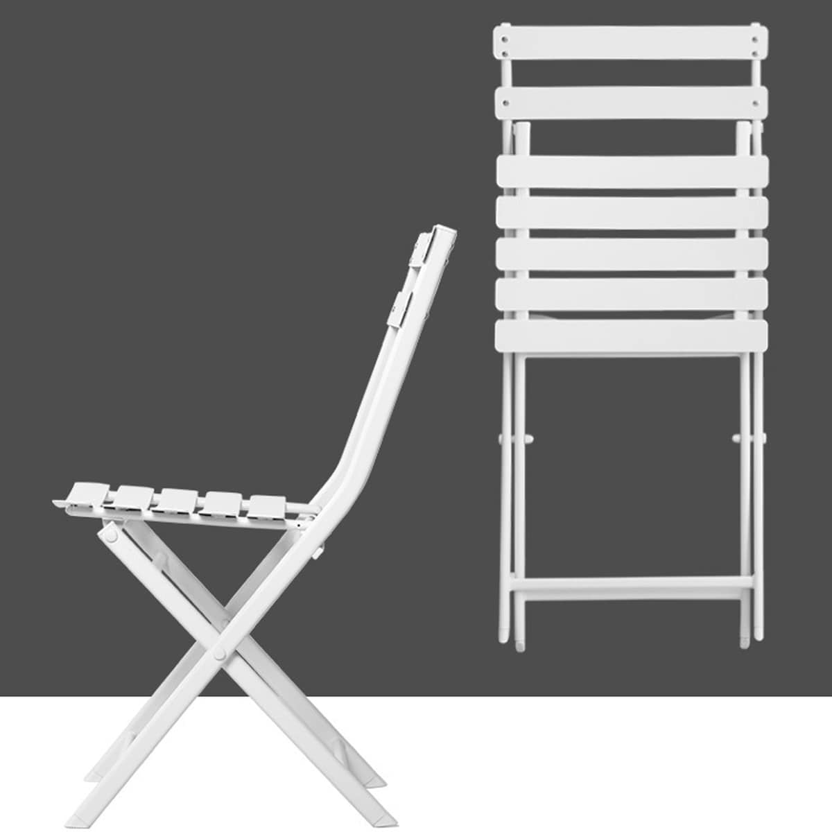 Ensemble bistrot de terrasse 3 pièces : table ronde et chaises pliantes