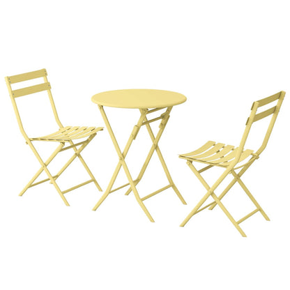 Ensemble bistrot de terrasse 3 pièces : table ronde et chaises pliantes