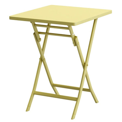 Ensemble de bistro minimaliste pour terrasse, 3 pièces, table carrée et chaises pliantes - 3 pièces
