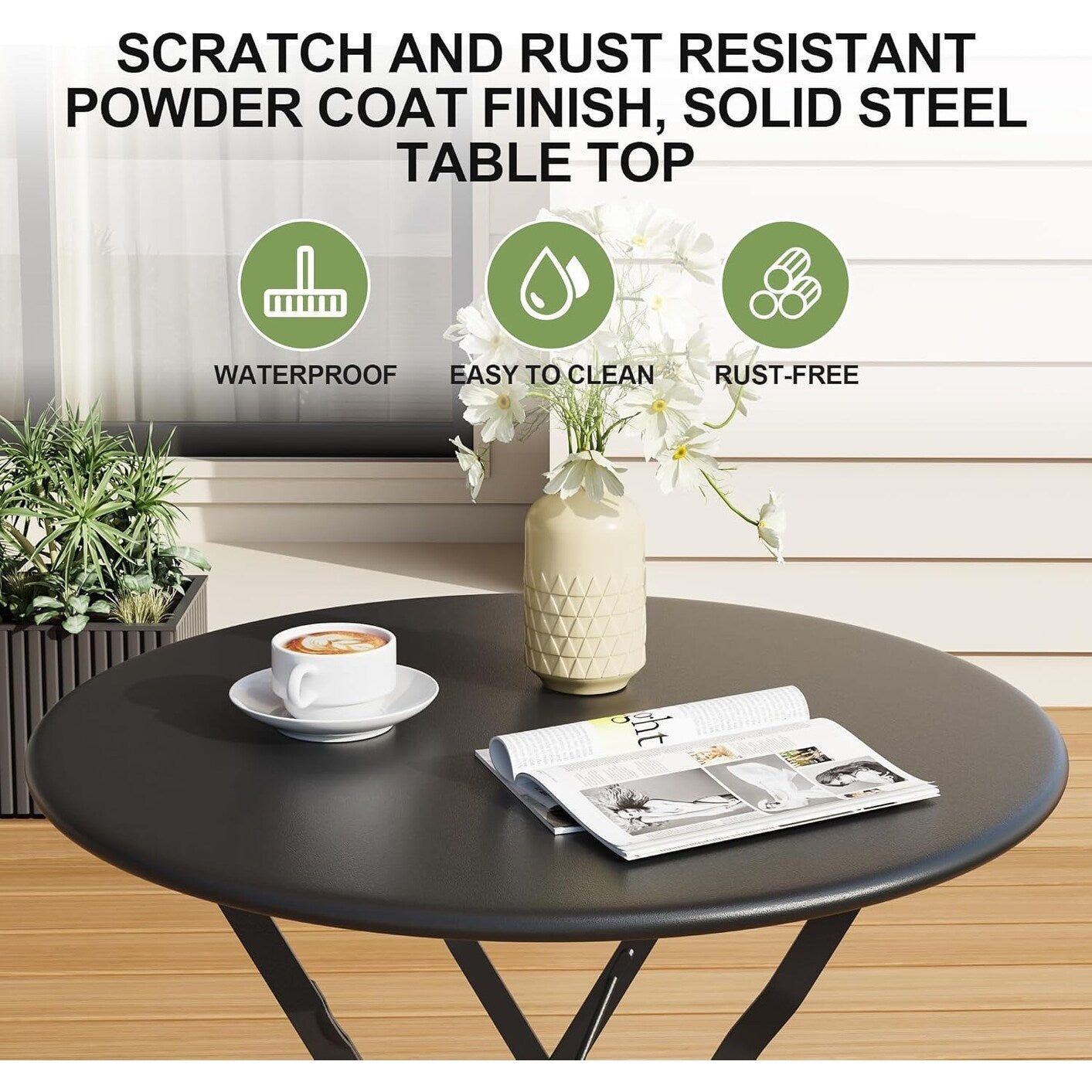 Ensembles de bistro de terrasse 3 pièces