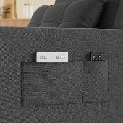 Canapé-lit escamotable 3-en-1, fauteuil convertible, inclinable, pliable et recouvert de tissu.