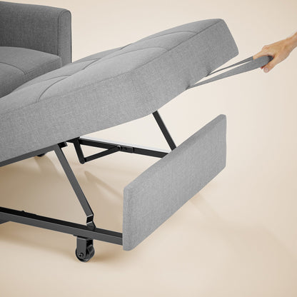 Canapé-lit escamotable 3-en-1, fauteuil convertible, inclinable, pliable et recouvert de tissu.