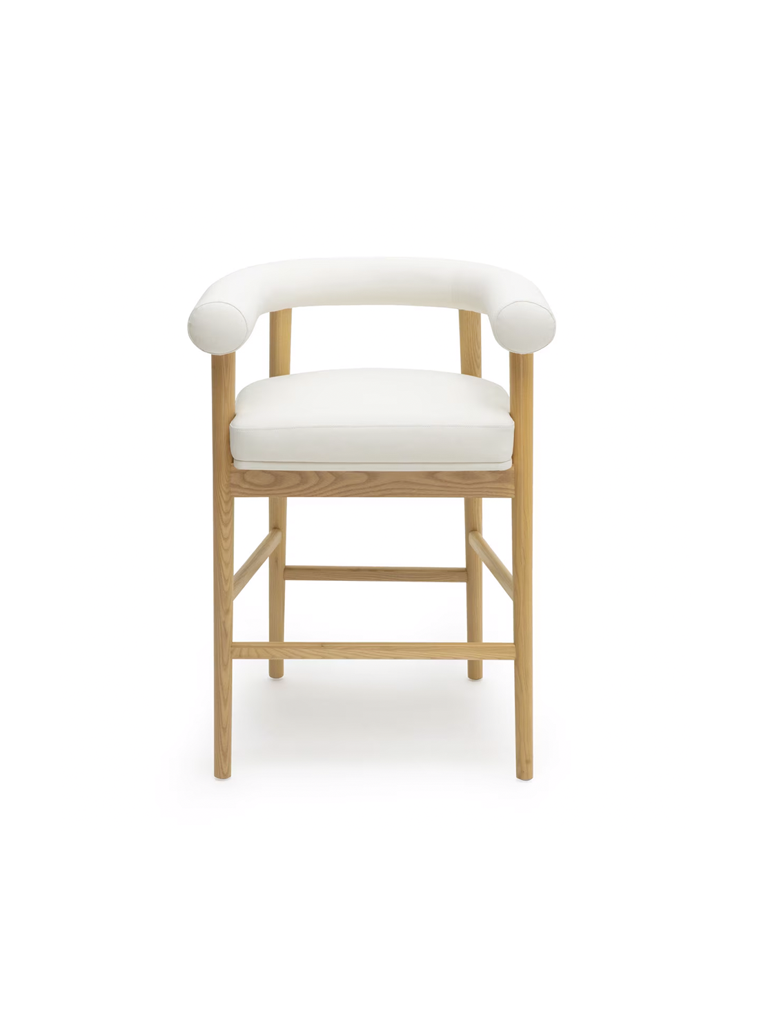 Tabouret de bar Para en cuir végétalien, blanc