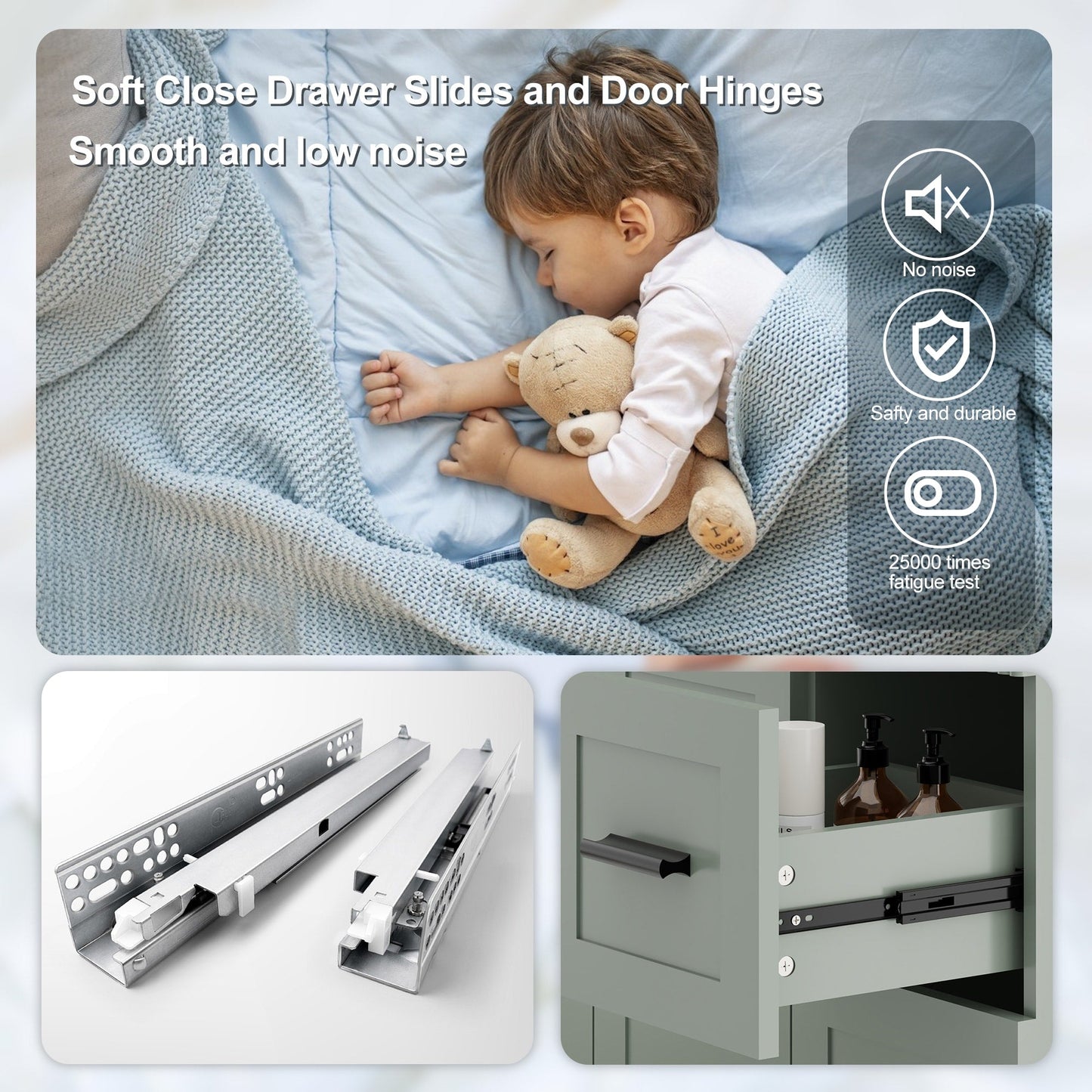 Ensemble de meuble-lavabo Wavy Line 30/36/48 avec lavabo et robinet