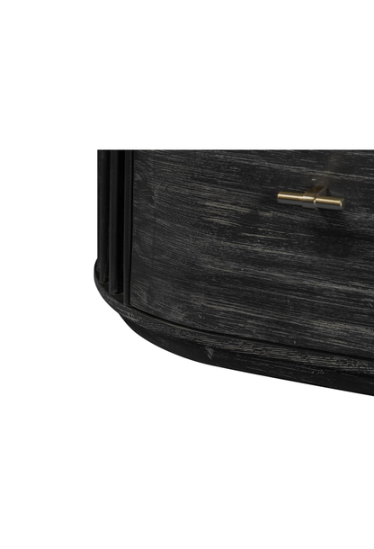 Table de chevet Cadenza en acacia, noire