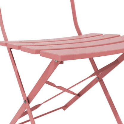 Ensemble de bistro pliable en métal 3 pièces, ensemble de conversation résistant aux intempéries pour l'intérieur et l'extérieur, pour patio, jardin, cour.