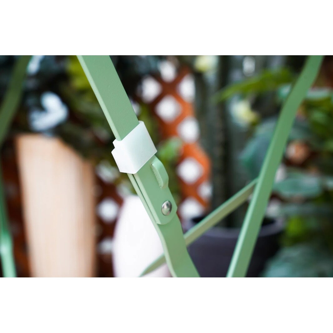 Ensemble de bistro pliable en métal 3 pièces, ensemble de conversation résistant aux intempéries pour l'intérieur et l'extérieur, pour patio, jardin, cour.