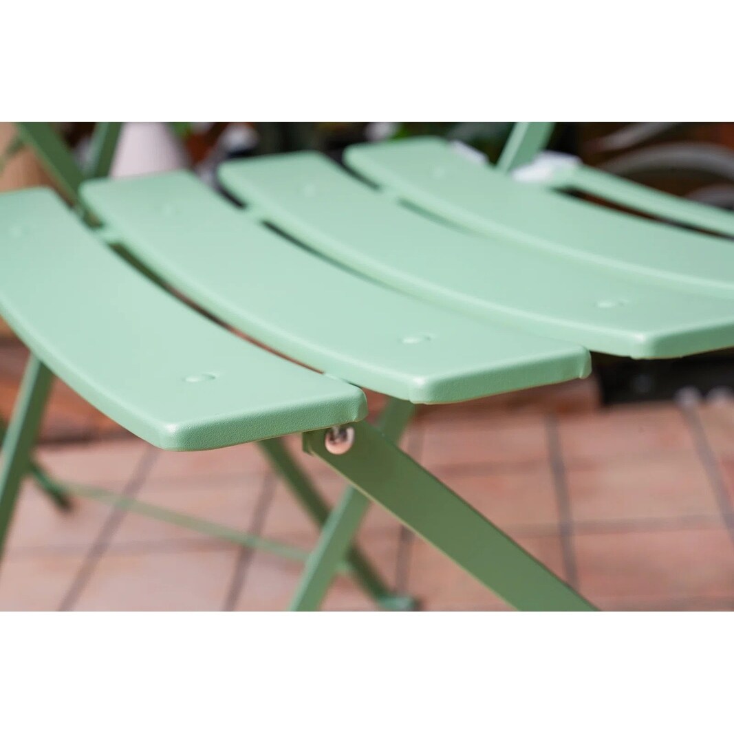 Ensemble de bistro pliable en métal 3 pièces, ensemble de conversation résistant aux intempéries pour l'intérieur et l'extérieur, pour patio, jardin, cour.