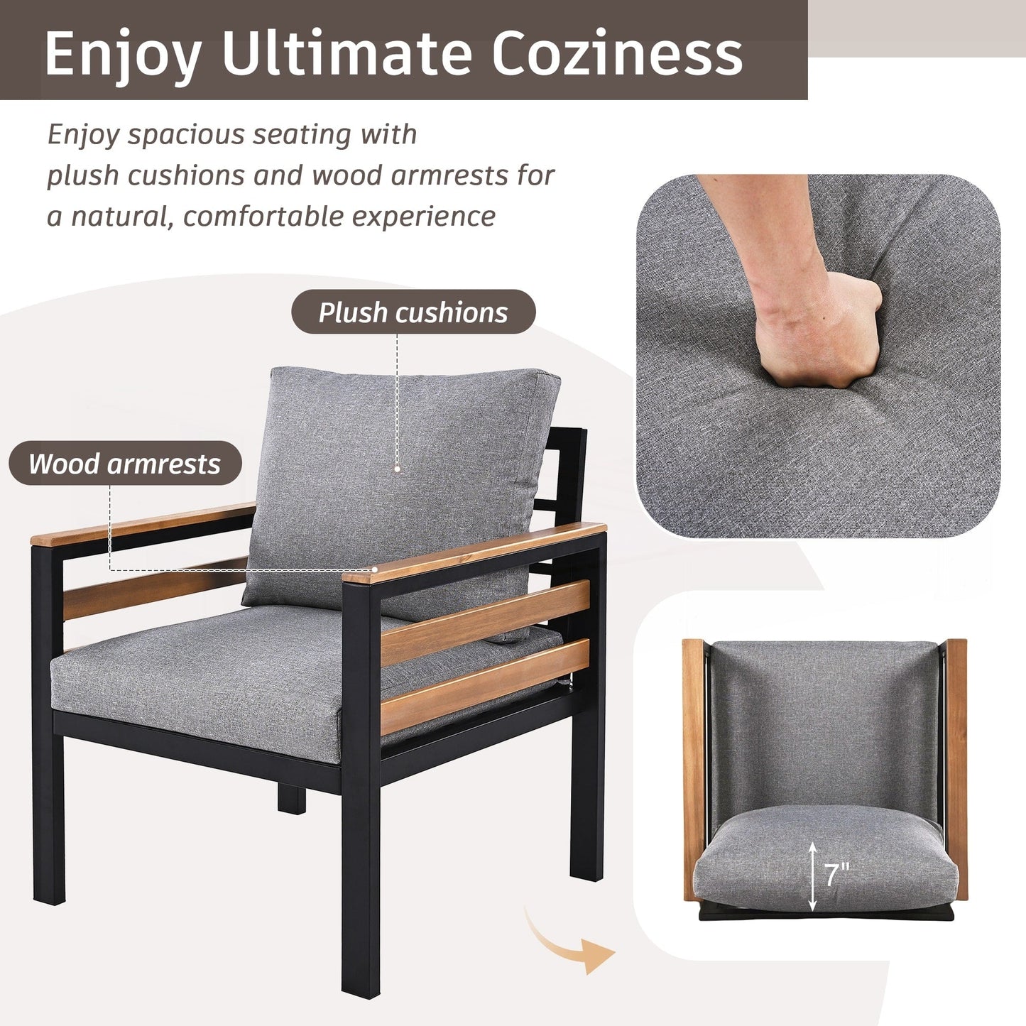 Ensemble de meubles de jardin 4 pièces