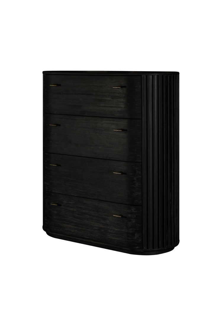 Coffre Cadenza en acacia, noir