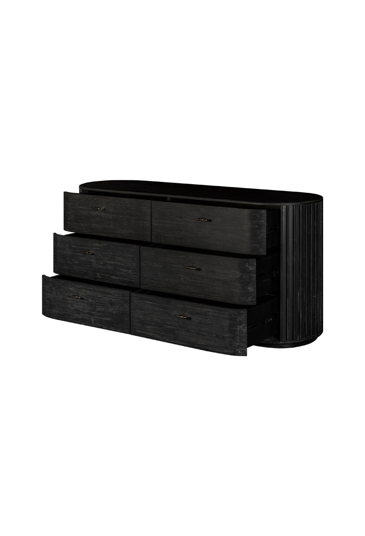 Commode Cadenza en acacia, noire