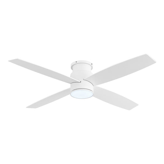 Ventilateur de plafond encastré WINGBO 44/52 pouces à courant continu avec éclairage et télécommande, 4 pales réversibles