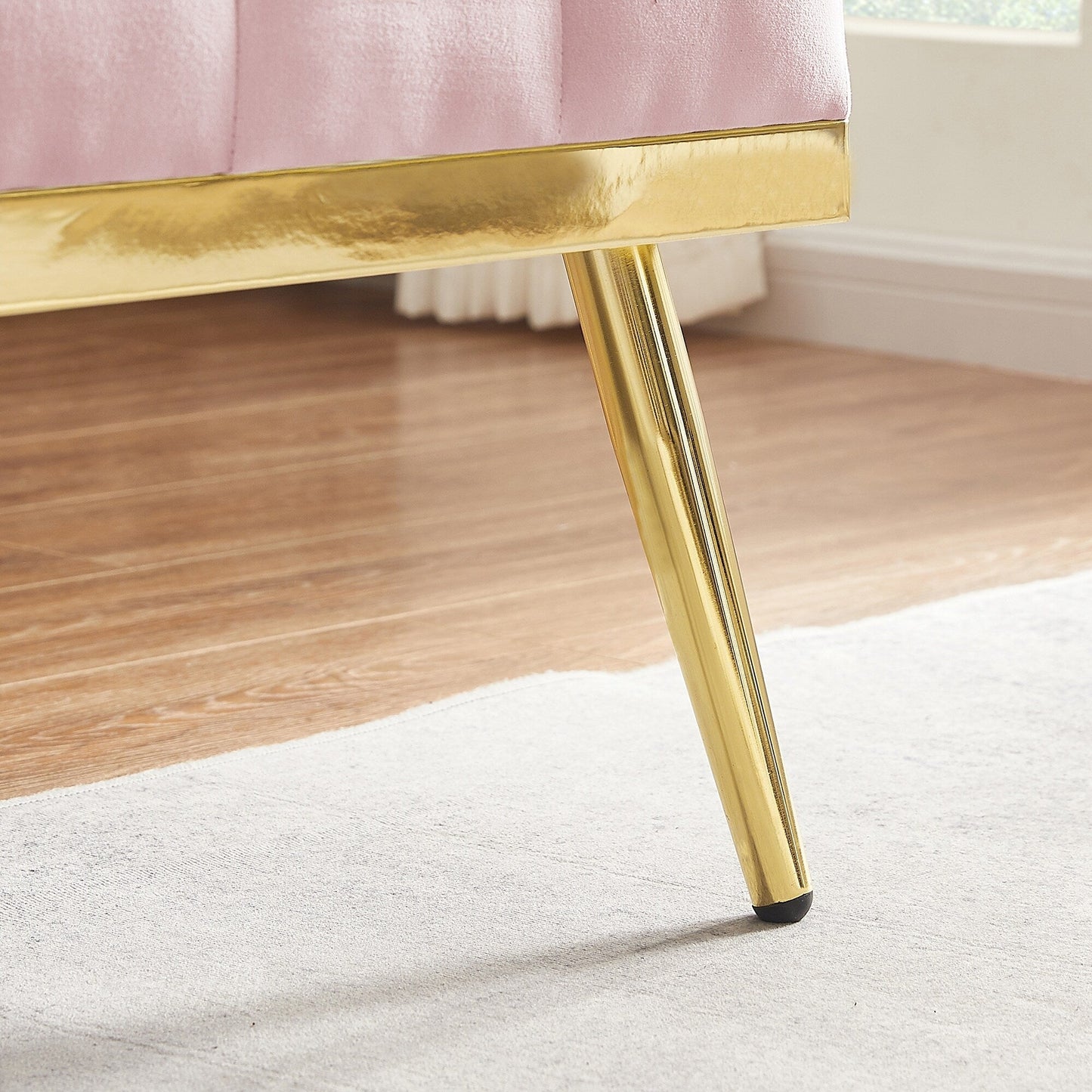 Canapé 2 places en velours 55.5 avec 2 coussins, design contemporain et assemblage facile.