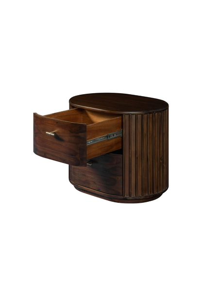 Table de chevet Cadenza en acacia, noyer