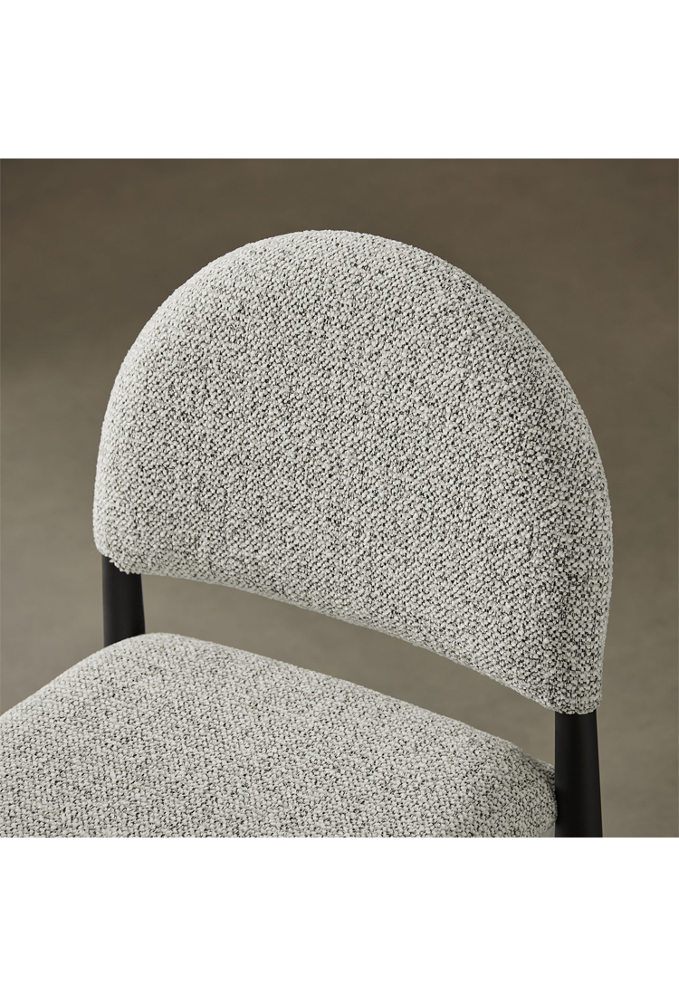 Tabouret de bar en tissu Alura, noir camel