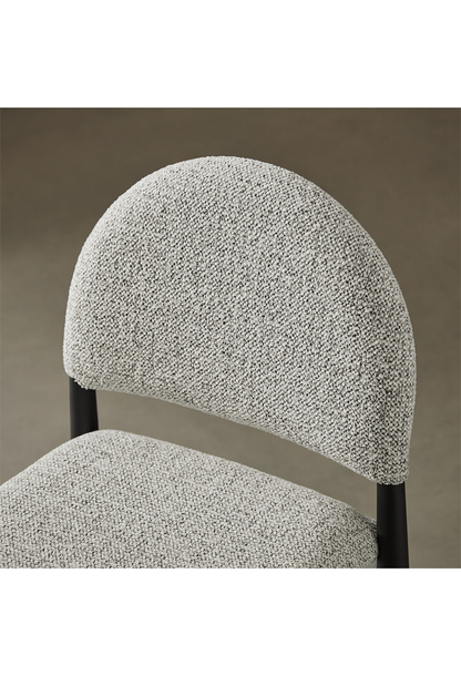 Tabouret de bar en tissu Alura, noir camel