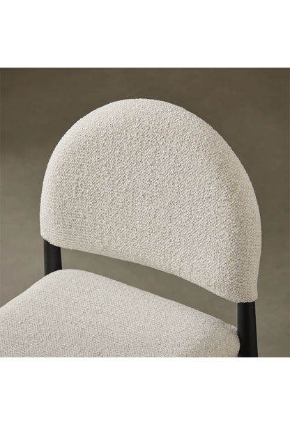 Tabouret de bar en tissu Alura, noir crème