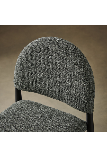 Tabouret de bar en tissu Alura, noir anthracite