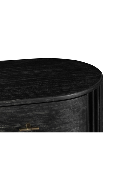 Table de chevet Cadenza en acacia, noire