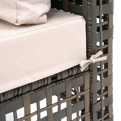 Ensemble de canapés modulaires d'extérieur pour 6 personnes avec coussins