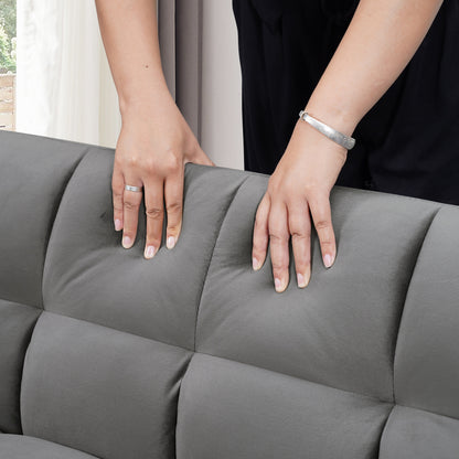 Canapé-lit convertible 3-en-1 en velours 64,96 avec dossier réglable, poche de rangement et capacité de poids de 227 kg.