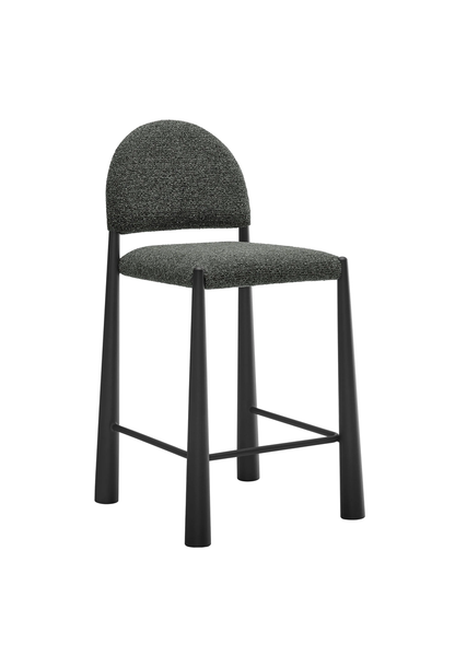 Tabouret de bar en tissu Alura, noir anthracite