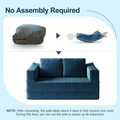 Canapé-lit convertible rembourré de 70,87 pouces, chaise convertible, canapé de sol confortable pour salon, chambre à coucher, tissu chenille