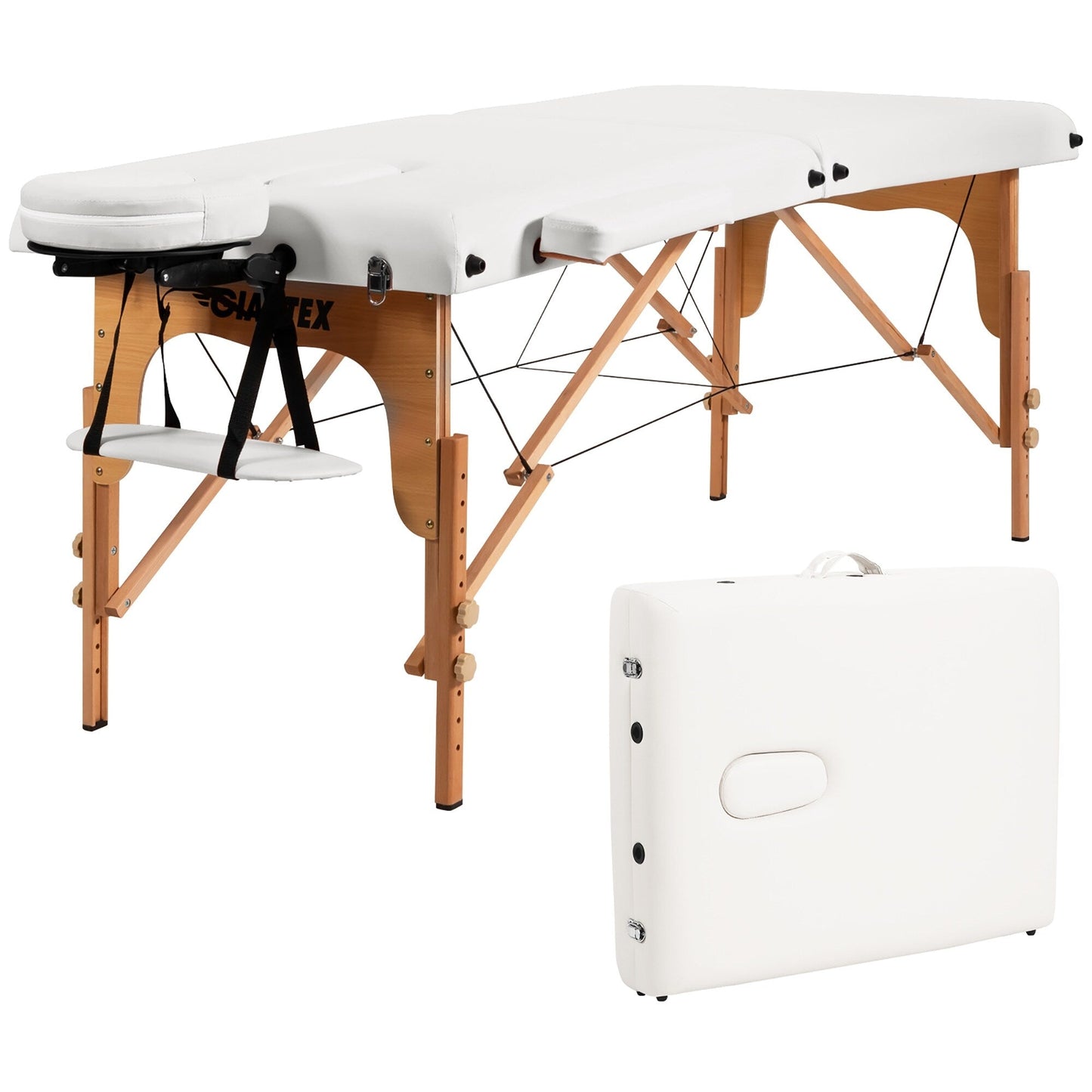 Table de massage portable 84''L, table de spa visage réglable, lit de tatouage avec sac de transport