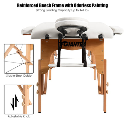 Table de massage portable 84''L, table de spa visage réglable, lit de tatouage avec sac de transport