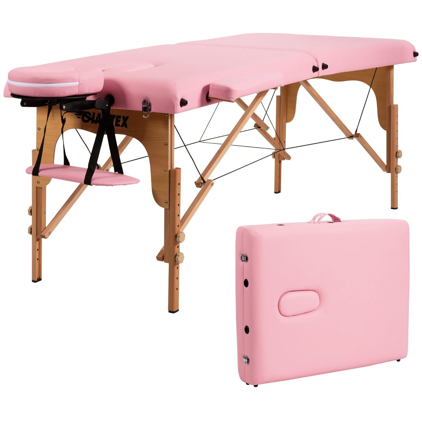 Table de massage portable 84''L, table de spa visage réglable, lit de tatouage avec sac de transport