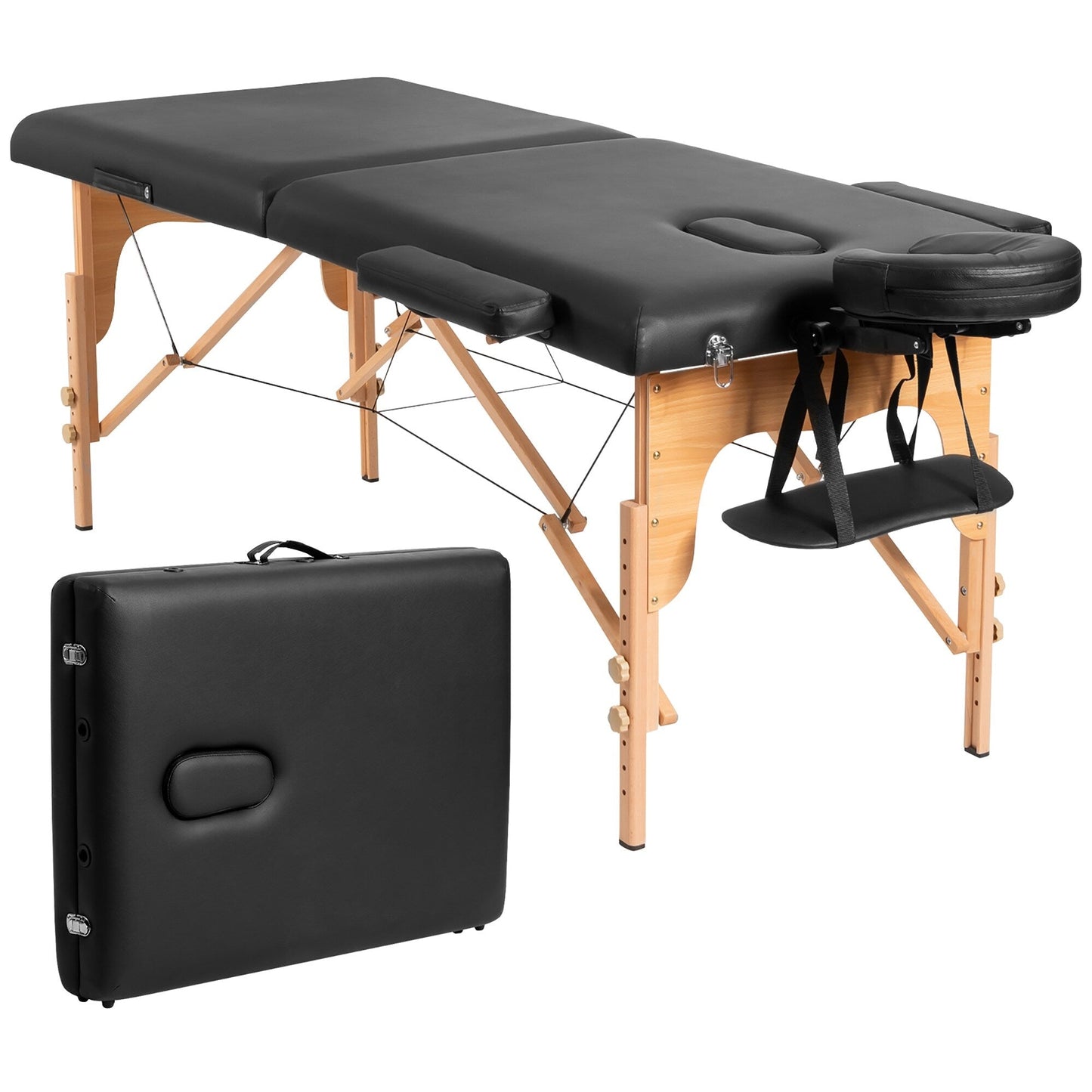 Table de massage portable 84''L, table de spa visage réglable, lit de tatouage avec sac de transport