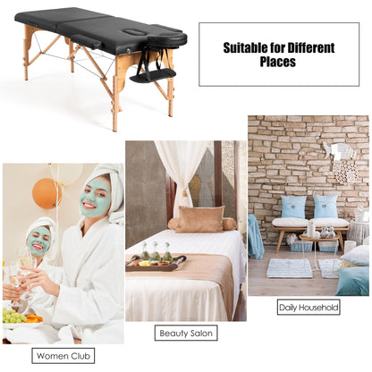 Table de massage portable 84''L, table de spa visage réglable, lit de tatouage avec sac de transport