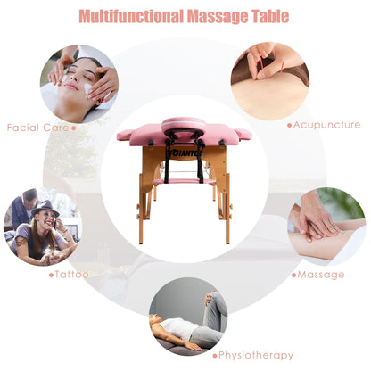 Table de massage portable 84''L, table de spa visage réglable, lit de tatouage avec sac de transport