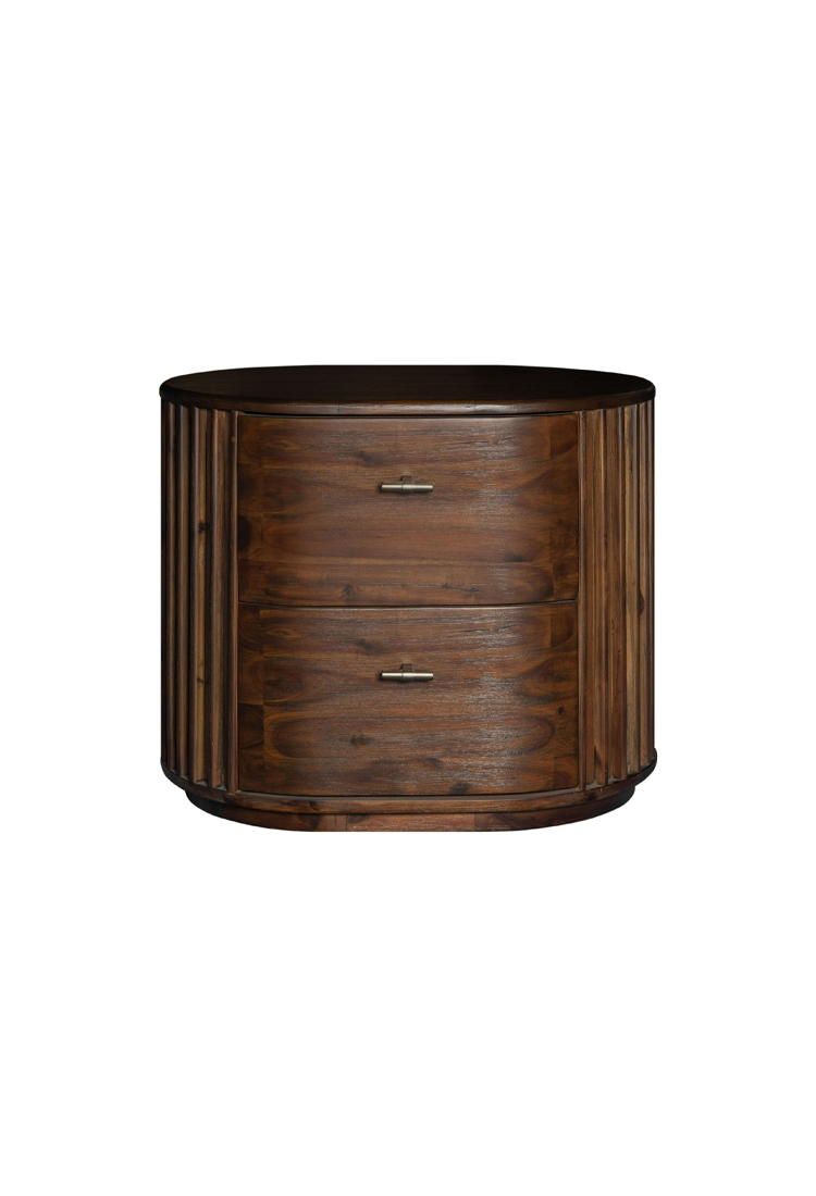 Table de chevet Cadenza en acacia, noyer