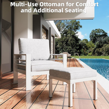 AECOJOY Ensemble de meubles de patio en aluminium 7 pièces, ensemble de conversation d'extérieur