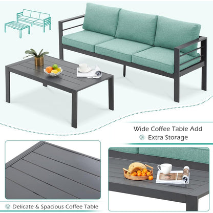 AECOJOY Ensemble de meubles de patio en aluminium 7 pièces, ensemble de conversation d'extérieur