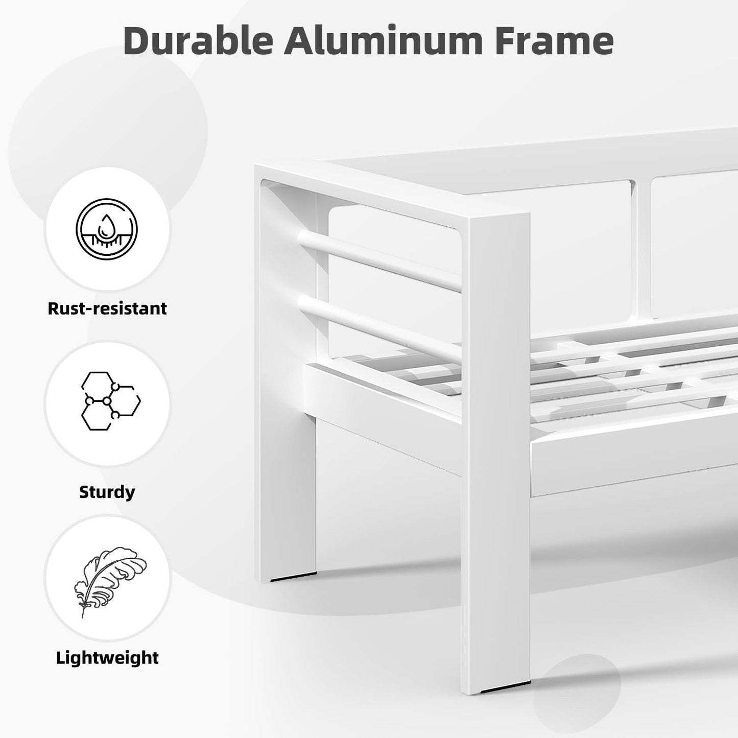 AECOJOY Ensemble de meubles de patio en aluminium 7 pièces, ensemble de conversation d'extérieur