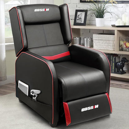 BOSSIN Fauteuil inclinable de jeu ergonomique en cuir PU pour salon