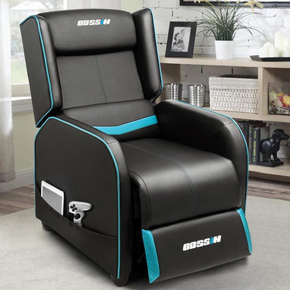 BOSSIN Fauteuil inclinable de jeu ergonomique en cuir PU pour salon