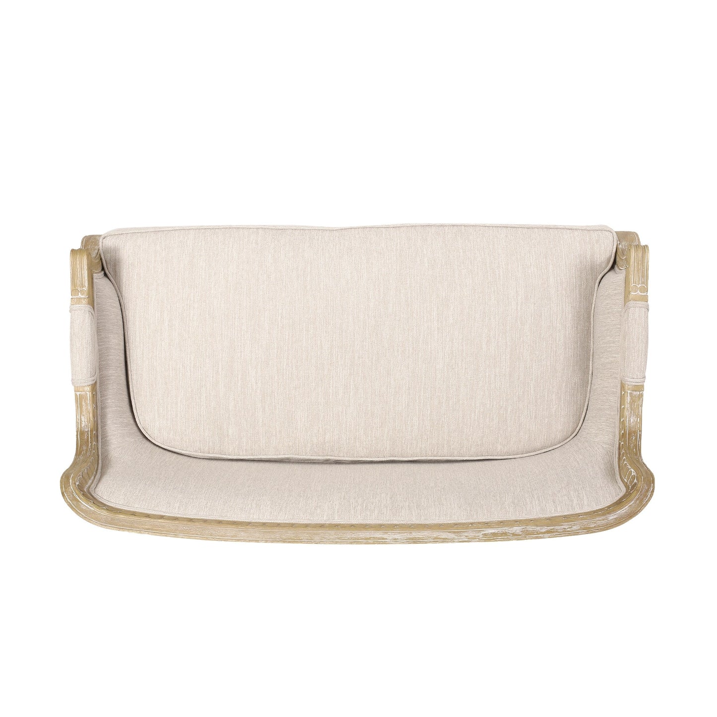 Canapé 2 places en bois couleur brun beige avec cadre en bois de caoutchouc