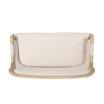 Canapé 2 places en bois couleur brun beige avec cadre en bois de caoutchouc