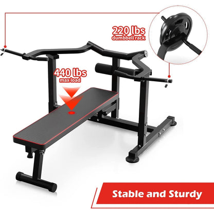 Ensemble de banc de musculation et de presse pectorale Zenova avec bras indépendants convergents et support pour haltères