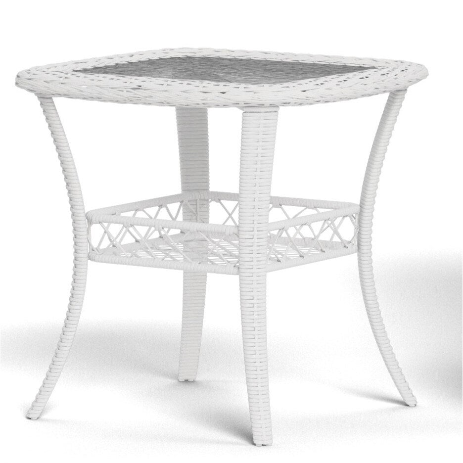 Ensemble de jardin en rotin blanc pour extérieur, avec balançoire pivotante Biloxi (3 pièces)