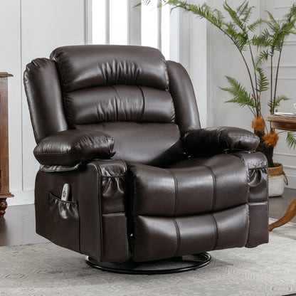 Fauteuil inclinable pivotant noir avec fonction de massage, chauffage et ports USB