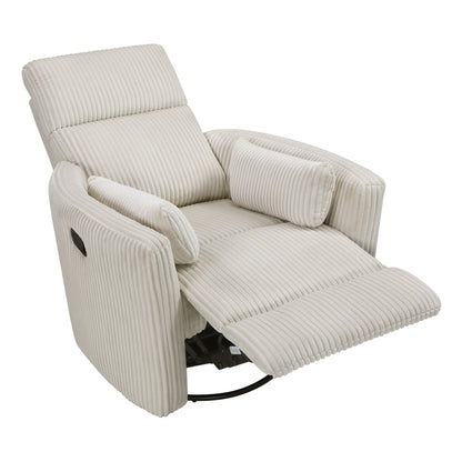 Fauteuil inclinable manuel pivotant et basculant en velours côtelé Braidy